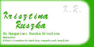 krisztina ruszka business card